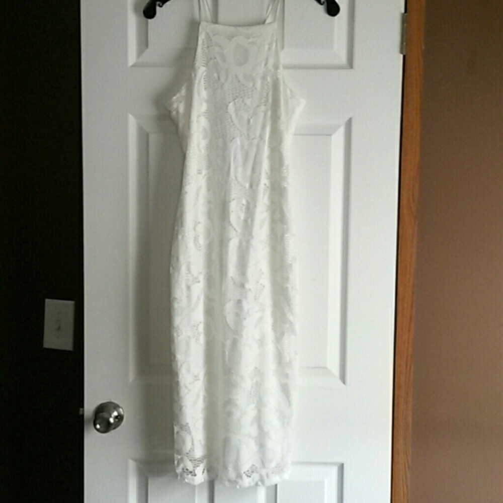 NWT White Lace Midi Dress